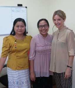 Helena (right) with staff from the Alliance for Gender Inclusion in the Peace Process (AGIPP) 